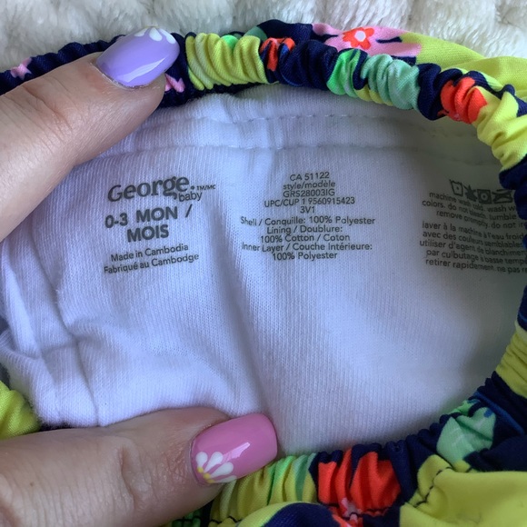 George Lemon Pattern Swim Bottom 0-3 Months 0-3M - Picture 3 of 3